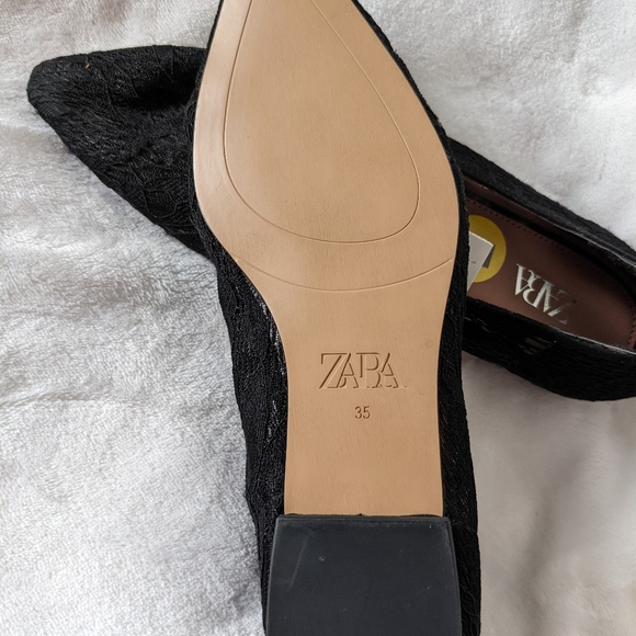 Zara Lace Pointed Flat shoes - Picture 4 of 4